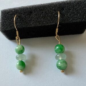 NEW Handcrafted Natural Burmese Grade A Jadeite Earrings